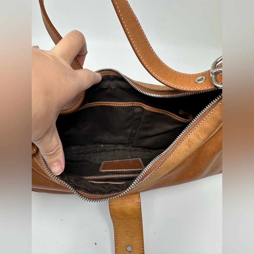 Vintage Coach Mahogany Crescent Shoulder Bag Tanned Leather G25-7592 - Picture 13 of 16